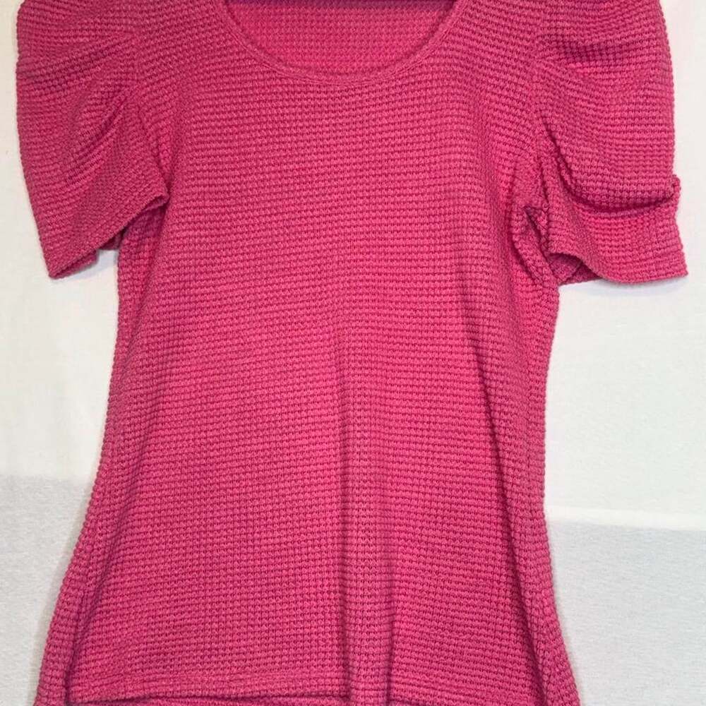 Pink waffle knit polyester